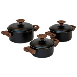 Topfset Bo-Camp Stewart 3 pcs schwarz/braun Black