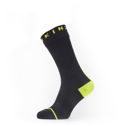 Wasserdichte Socken SealSkinz Briston 2023 schwarz Black/Neon Yellow