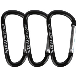 Hilfskarabinerhaken Zulu L 3-pack schwarz black