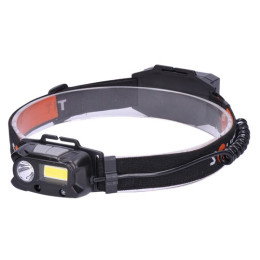 Stirnlampe Solight LED 3W + COB schwarz black