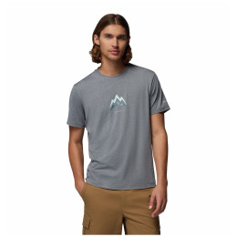 Herren-T-Shirt Columbia Parsons Point™ SS Graphic Tee grau City Grey Heather, Pointed Peaks