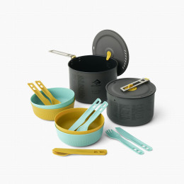 Geschirrset Sea to Summit Frontier UL Two Pot Cook Set 4P 14 Piece grau/blau