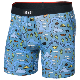 Boxershorts Saxx Vibe Xtra Super Soft Boxer Brief Fly hellblau take the trail-slate