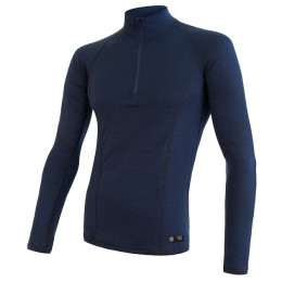Herren-Funktionsshirt Sensor Merino DF zip blau DeepBlue