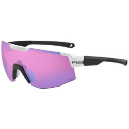 Sportbrille R2 Edge weiß/schwarz Barva čočky : růžová Povrchová úprava čočky : modrý chrom