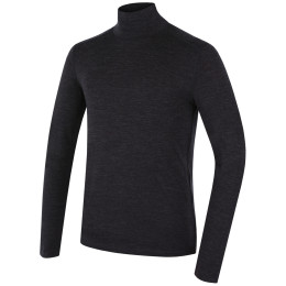 Herren-Rollkragenpullover MOOA MerinoSilk Collar 160 schwarz black melange