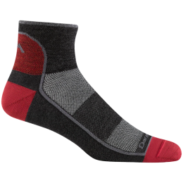 Herrensocken Darn Tough 1715 1/4 Lightweight grau/rot team dtv