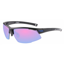 Sportbrille R2 Racer v3 schwarz/blau Barva čočky : hnědá Povrchová úprava čočky : modrý chrom