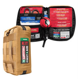 Reise-Verbandskasten Survival First Aid Kit - Hiking braun Sand