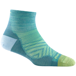 Damensocken Darn Tough Run Quarter Ultra-Lightweight blau aqua