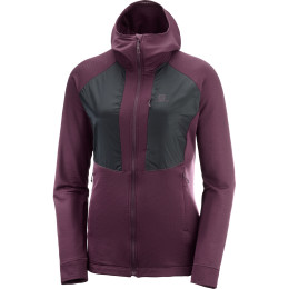 Damen-Sweatshirt Salomon Grid Mid Fz W lila Winetasting