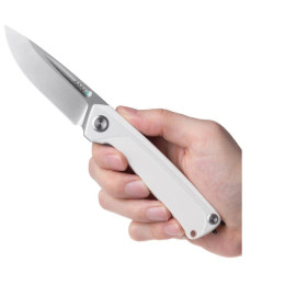 Klappmesser Acta non verba Z200 BB, Stonewash/Plain Edge, G10 weiß white