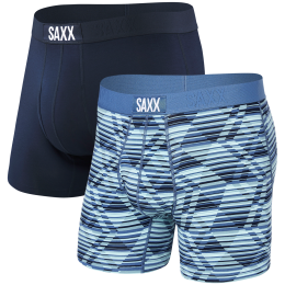 Boxershorts Saxx Ultra Super Soft Boxer BF 2Pk blau dazed argyle/navy
