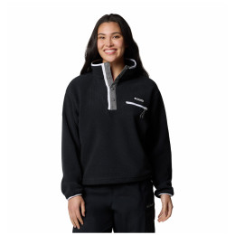 Damen-Sweatshirt Columbia Helvetia™ II Cropped Half Snap Fleece schwarz/weiß Black