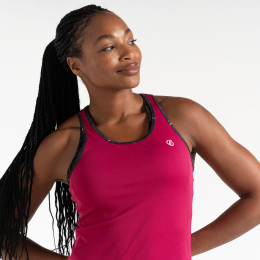 Damenunterhemd Dare 2b Bolt Vest rosa Berry Pink/Black Dash Print