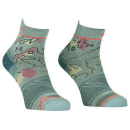 Damensocken Ortovox Alpine Light Quarter Socks W blau/grün ice waterfall