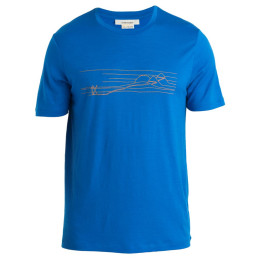 Herren-T-Shirt Icebreaker M Tech Lite II SS Tee Ski Stripes blau Lazurite