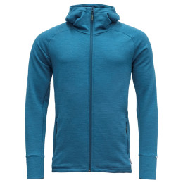 Herren-Sweatshirt Devold Nibba Man Jacket W/Hood blau Blue Melange