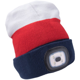 Mütze mit Stirnlampe Extol Light blau/weiß White/Red/Blue