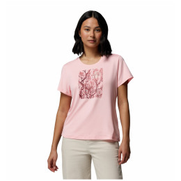 Damen-T-Shirt Columbia Parsons Point™ SS Scoop Tee rosa Pink Sand Heather, Canopy View