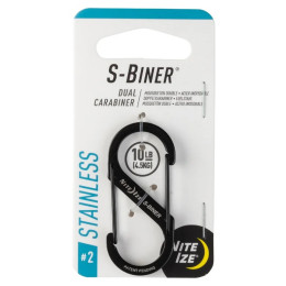 Hilfskarabiner Nite Ize S-Biner Stainless Steel #2 schwarz Černá