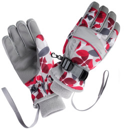 Kinderhandschuhe Hi-Tec Kelly Jr grau/rosa Micro Chip/Rose Red/Beet Red