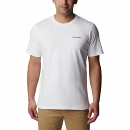 Herren-T-Shirt Columbia North Cascades Short Sleeve Tee weiß White, CSC Box Logo