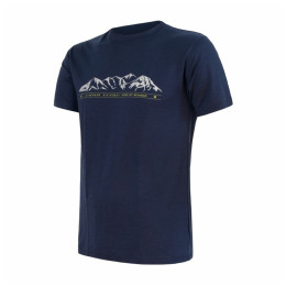 Herren-Funktionsshirt Sensor Merino Active Pt Mountains blau Deep Blue