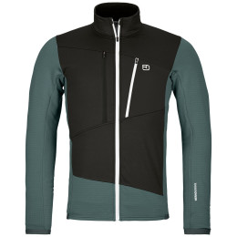 Herren-Sweatshirt Ortovox Fleece Grid Jacket M blau/grau dark arctic grey