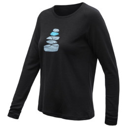 Damen-Funktionsshirt Sensor Merino Blend Stone schwarz black
