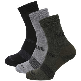 Herrensocken Warg Merino Hike M 3-pack mix2 mix 2 (black/grey/green)