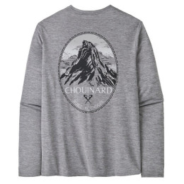 Herren-T-Shirt Patagonia M's L/S Cap Cool Daily Graphic Shirt - Lands grau Chouinard Crest: Feather Grey