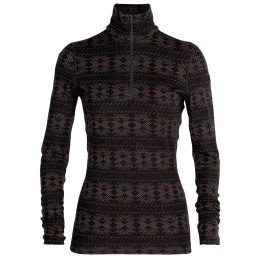 Damen-Sweatshirt Icebreaker 250 Vertex Ls Half Zip Crystalline schwarz Black/Mink/J