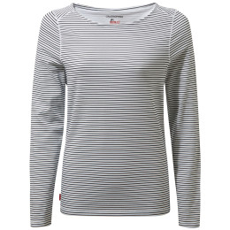 Damen-T-Shirt Craghoppers NL Erin LS Top weiß/grau BlueNavy Str