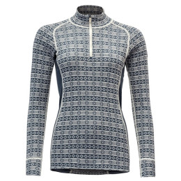 Damen-Funktionsshirt Devold Alnes Woman Half Zip Neck blau/weiß Night