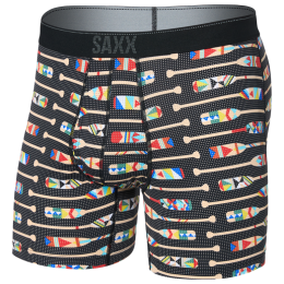 Boxershorts Saxx Quest Quick Dry Mesh Boxer Brief Fly Solar grau/weiß oartiz-black