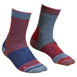 Damensocken Ortovox W's Alpinist Mid Socks rot/blau HotCoral