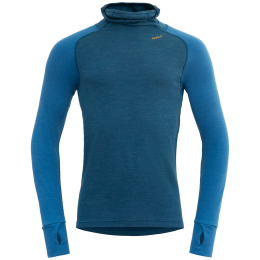 Herren Funktions-Sweatshirt Devold Expedition Merino Silk Hoodie Man blau FLOOD/BLUE
