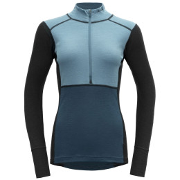 Damen-Funktionsshirt Devold Lauparen Merino 190 Zip Neck Wmn blau/hellblau Moon/Ink/Flood