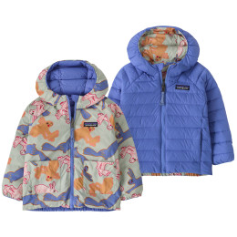 Kinderjacke Patagonia Baby Reversible Down Sweater Hoody - BNLF blau Bunny Life: Flurry Green