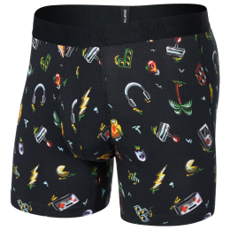 Boxershorts Saxx Droptemp Cooling Cotton Boxer Brief Fly schwarz/gelb gamer's paradise-black