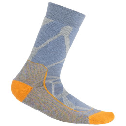 Damensocken Icebreaker W Hike+ Medium Crew Fractured Landscapes blau/grau Ether/Kyanite/Solar