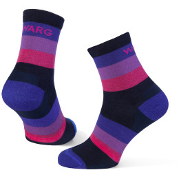 Socken Warg Happy Merino W Stripes blau/lila Navy/Purple