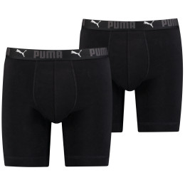 Herren-Boxershorts Puma Sport Cotton Long Boxers 2P schwarz Black