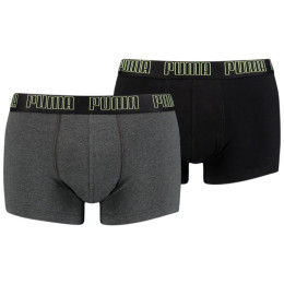 Herren-Boxershorts Puma Basic Trunk 2P 2021 grau fluo yellow / grey