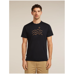 Herren-Funktionsshirt Icebreaker Merino Blend 125 Cool-Lite™ Sphere SS Tee Across the Peaks schwarz BLACK