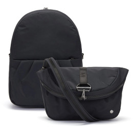 Urban-Rucksack Pacsafe Citysafe CX convertible backpack schwarz Econyl Black