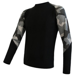 Herren-Funktionsshirt Sensor Merino Impress Langarm schwarz Black/Camo