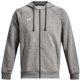 Herren-Sweatshirt Under Armour Rival Fleece FZ Hoodie grau Castlerock Light Heather / / White