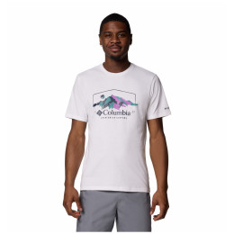 Herren-T-Shirt Columbia Path Lake™ Graphic Tee II weiß/lila White, Brush With Nature